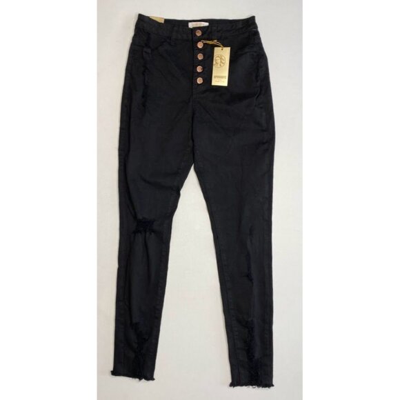 Aphrodite Curvy Ankle Jeans Women's 9 MEDIUM Black Distressed High-Rise Skinny - Picture 3 of 13